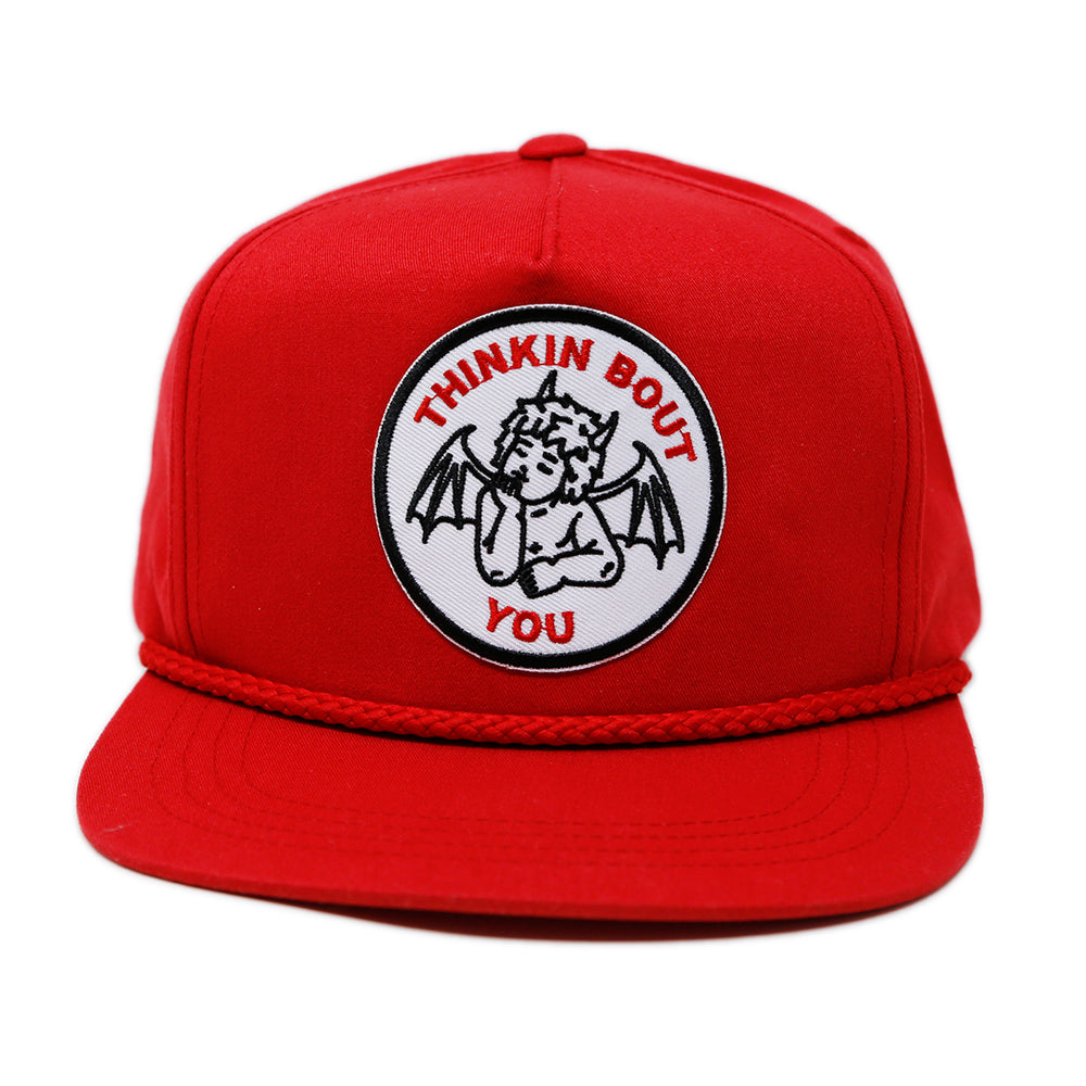 "THINKIN BOUT YOU" ROPE CAP (RED)