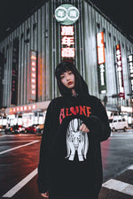 "ALONE" HOODIE (BLACK)