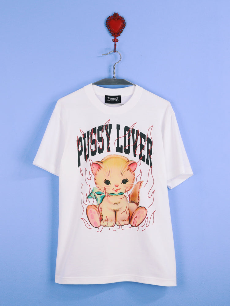 PUSSY LOVER (WHITE) TEE